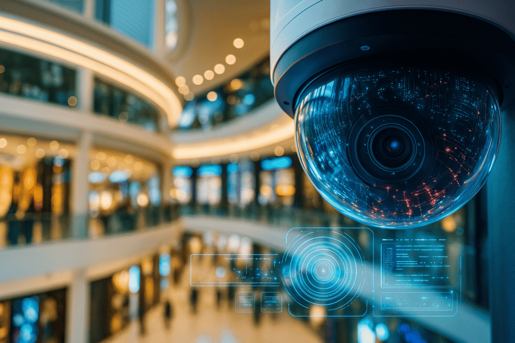 AI CCTV camera analyzing customer behaviours in the shopping mall