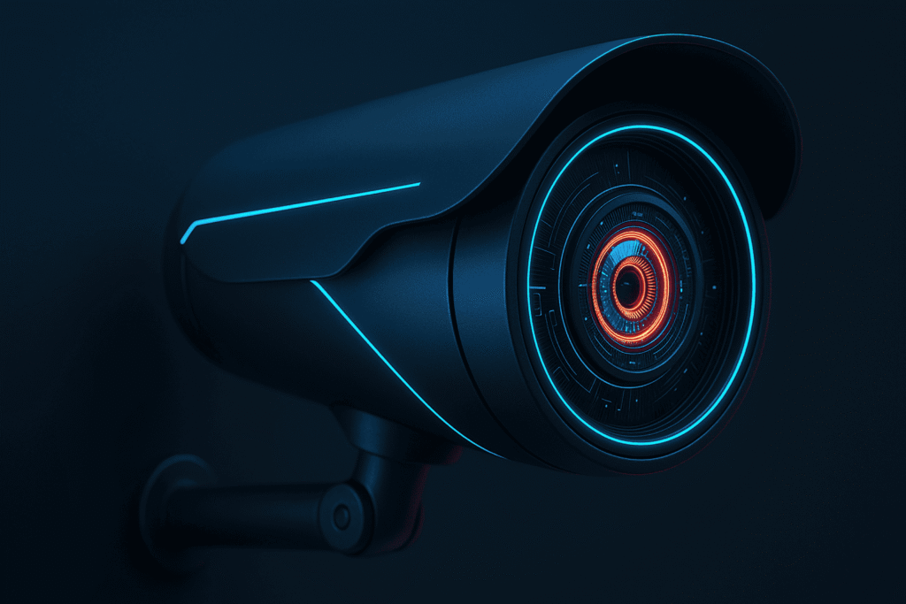 futuristic AI CCTV camera